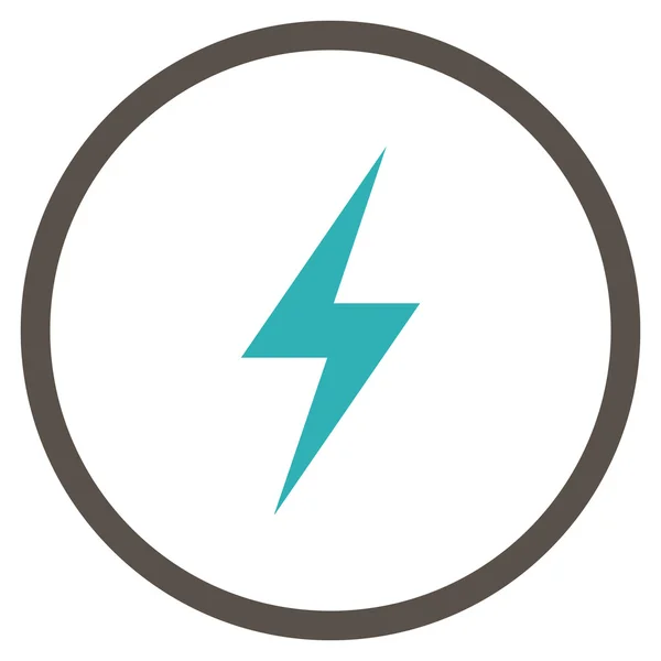 Elektriciteit platte Vector afgeronde pictogram — Stockvector