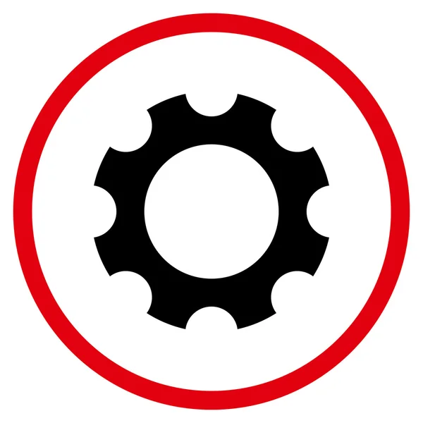 Gear Flat Vector Rounded Icon — Stock Vector