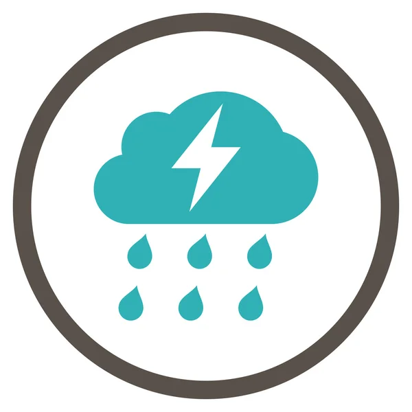 Thunderstorm Flat Vector Rounded Icon