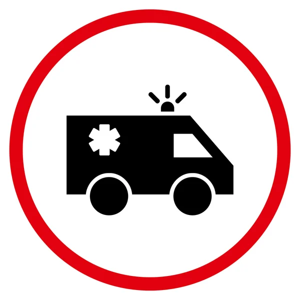 Emergency Car Flat Vector Rounded Icon — Stock Vector