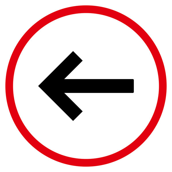 Left Arrow Flat Vector Rounded Icon