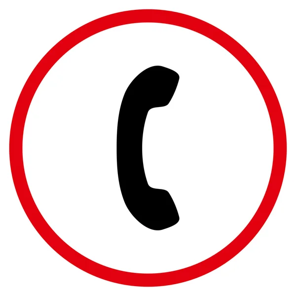 Telefon Empfänger flacher Vektor abgerundetes Symbol — Stockvektor