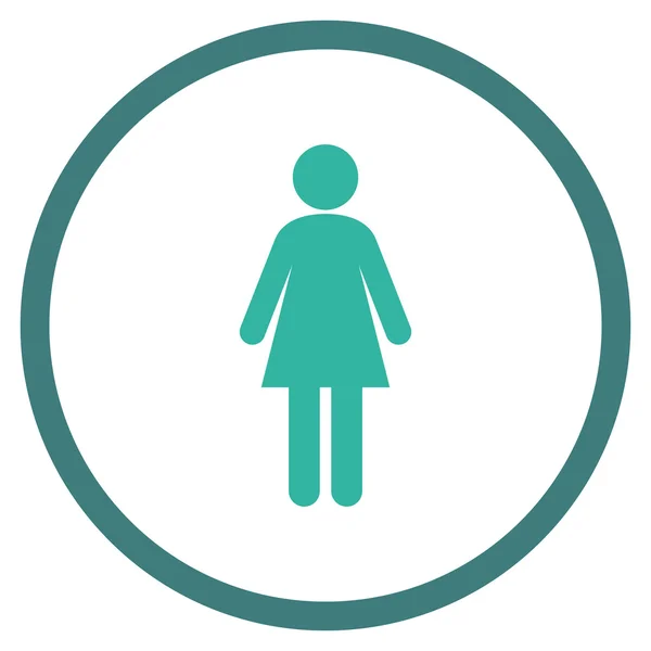 Lady platte vector afgerond pictogram — Stockvector