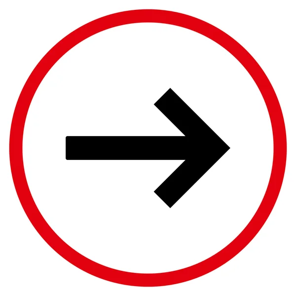 Flecha derecha plana Vector redondeado icono — Archivo Imágenes Vectoriales