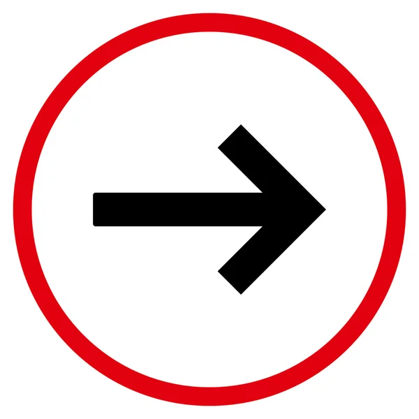 Rechter pijl plat vector afgerond pictogram — Stockvector