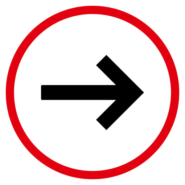 Right Arrow Flat Vector Rounded Icon