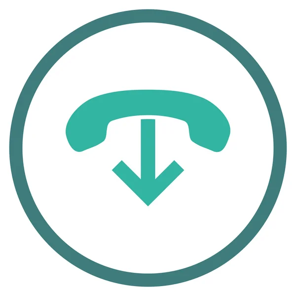 Téléphone raccrocher Vecteur plat rond Icône — Image vectorielle