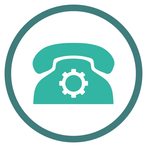 Telephone Configuration Flat Vector Rounded Icon — Stock Vector