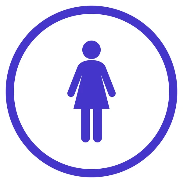 Mujer plana Vector redondeado icono — Vector de stock