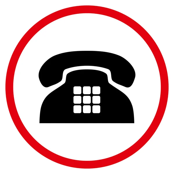 Tone Telephone Flat Vector Rounded Icon — Stock Vector