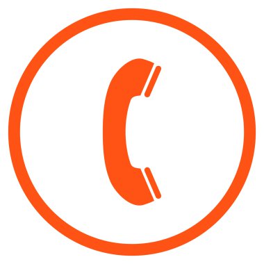 Telefon Alıcısı Düz Vektör Yuvarlak Simge