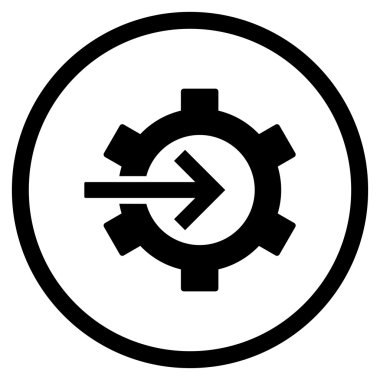 COG Tümleştirme düz vektör yuvarlak simge