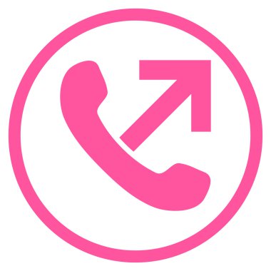 Giden arama düz vektör yuvarlak simgesi