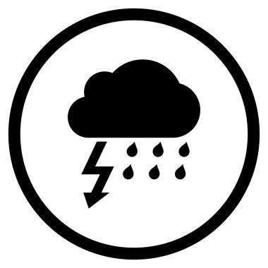 Fırtına düz vektör yuvarlak simge
