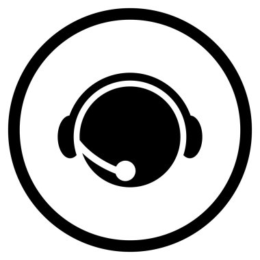 Çağrı Merkezi Yöneticisi Düz Vektör Yuvarlak Simge