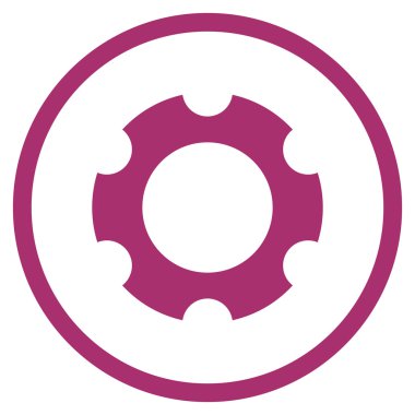 Vites düz vektör yuvarlak simge