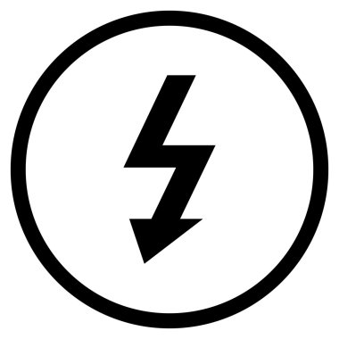 Yüksek Gerilim Düz Vektör Yuvarlak Simge