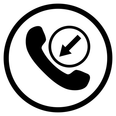 Gelen arama düz vektör yuvarlak simgesi