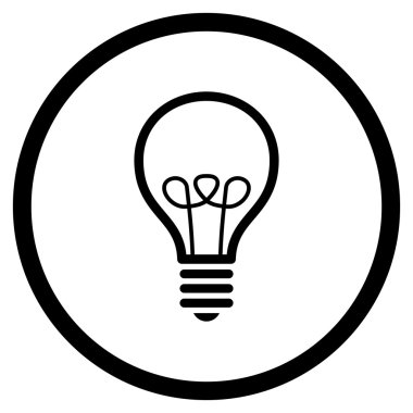 Lamba ampul düz vektör yuvarlak simge