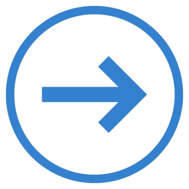 Sağ Ok Düz Vektör Yuvarlak Simge