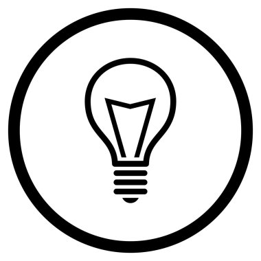 Lamba ampul düz vektör yuvarlak simge