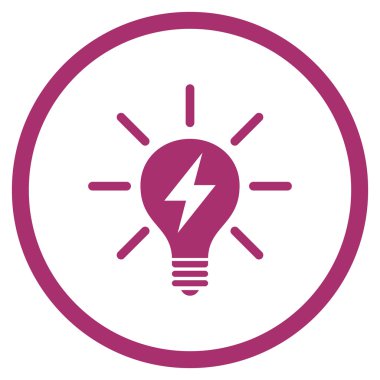 Elektrik AmpulÜ Düz Vektör Yuvarlak Simge