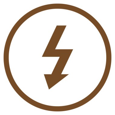 Yüksek Gerilim Düz Vektör Yuvarlak Simge