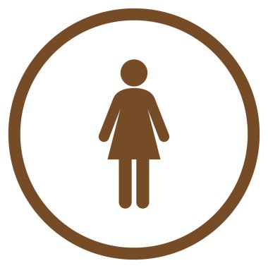 Woman Flat Vector Rounded Icon