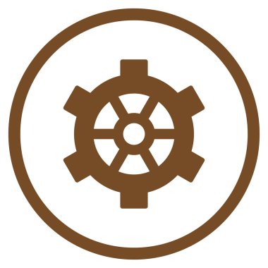 Vites düz vektör yuvarlak simge