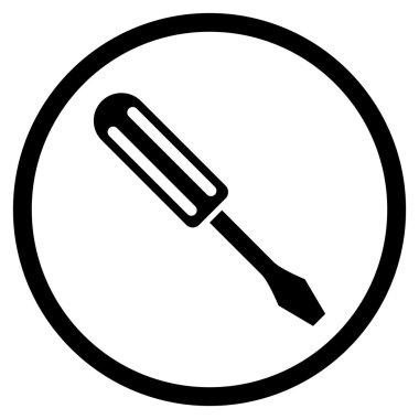 Tornavida düz vektör yuvarlak simge