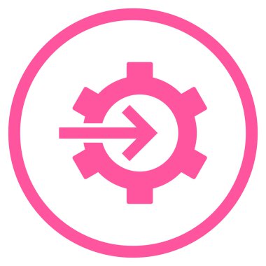 COG Tümleştirme düz vektör yuvarlak simge