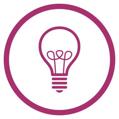 Lamba ampul düz vektör yuvarlak simge