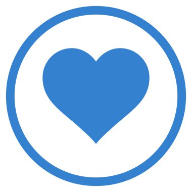Love Heart Flat Vektör Yuvarlak Simge