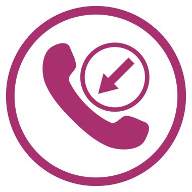 Gelen arama düz vektör yuvarlak simgesi