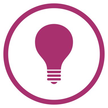 Ampul düz vektör yuvarlak simge