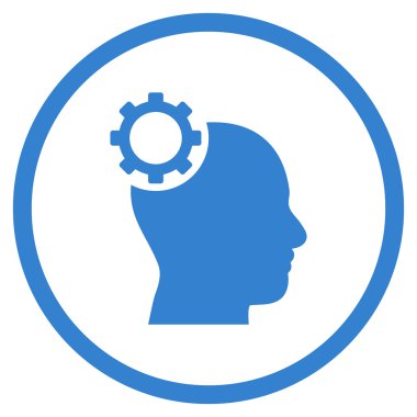 Akıl vites düz vektör yuvarlak simge