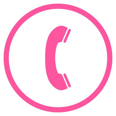 Telefon Alıcısı Düz Vektör Yuvarlak Simge