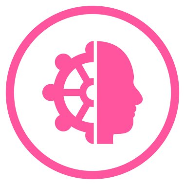 Akıl düz vektör yuvarlak simge