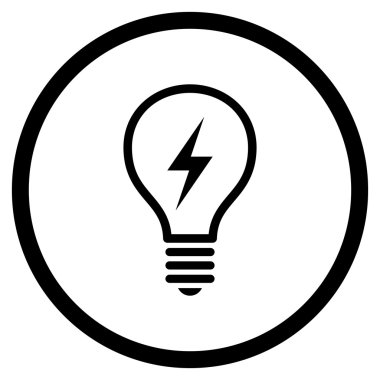 Elektrik Ampul Düz Vektör Yuvarlak Simge