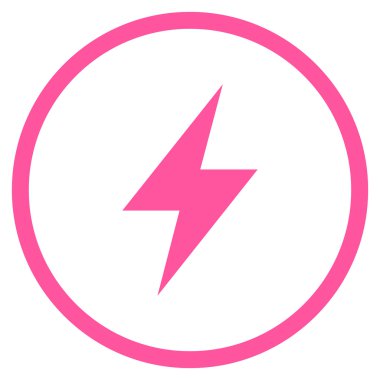 Elektrik Strike düz vektör yuvarlak simgesini