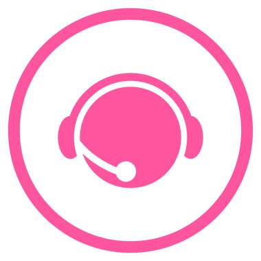 Çağrı Merkezi operatörü düz vektör yuvarlak simge