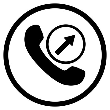 Giden arama düz vektör yuvarlak simgesi