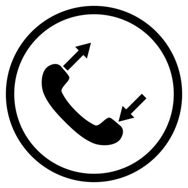 Düz vektör yuvarlak simge konuşurken telefon