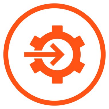 COG Tümleştirme düz vektör yuvarlak simge