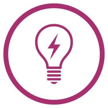 Elektrik AmpulÜ Düz Vektör Yuvarlak Simge