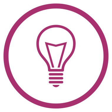 Lamba ampul düz vektör yuvarlak simge