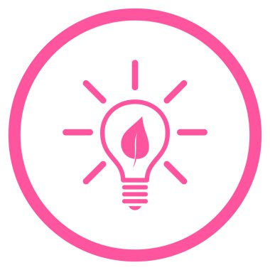 Eko ampul düz vektör yuvarlak simge