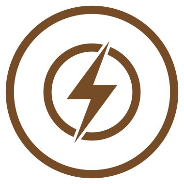 Elektrik düz vektör yuvarlak simge