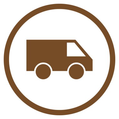 Van düz vektör simge yuvarlak