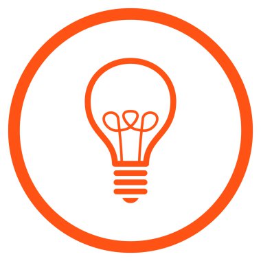 Lamba ampul düz vektör yuvarlak simge